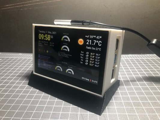 Waveshare 4.3 inch Pi4 clock | 3d print model