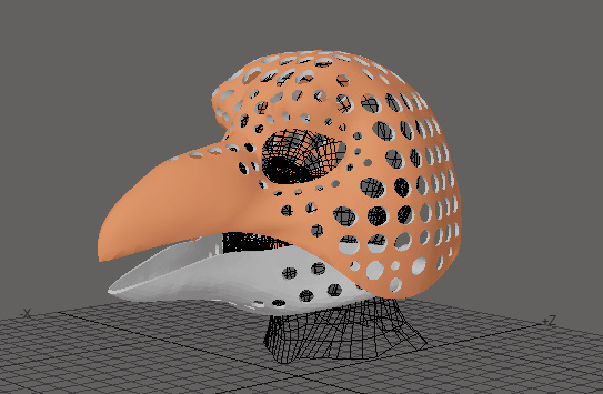 Fursuit- or puppet-head base - version 64 - crow | 3d print model