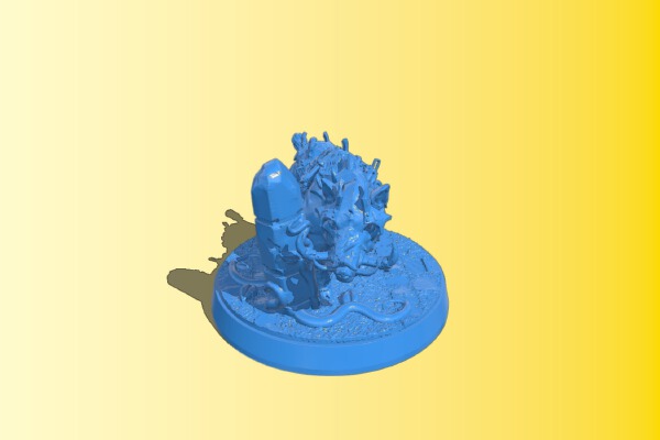 Wild boar knocks down stone pillar B0012530 3d model file for 3d printer | 3d print model