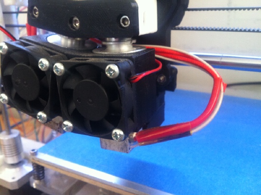 Dondolo Prusa i3 J-head twin fan ducts and packers | 3d print model