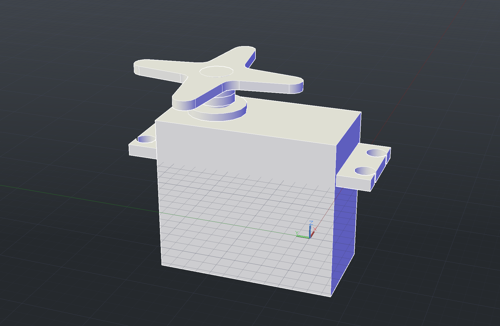 Parallax Continuous Rotation Servo  w_ Horn (.dwg and .stl formats)
