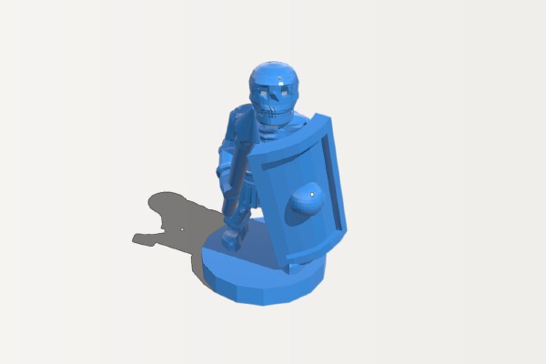 Skeleton with spear and shield | 3d print model