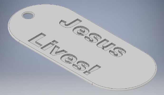 Jesus Lives Dog Tag | 3d print model