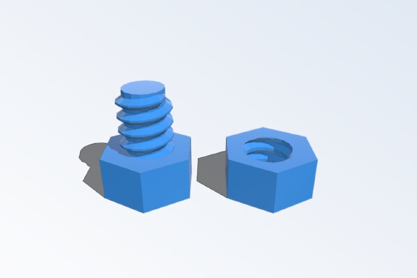 Basic nut and bolt | 3d print model