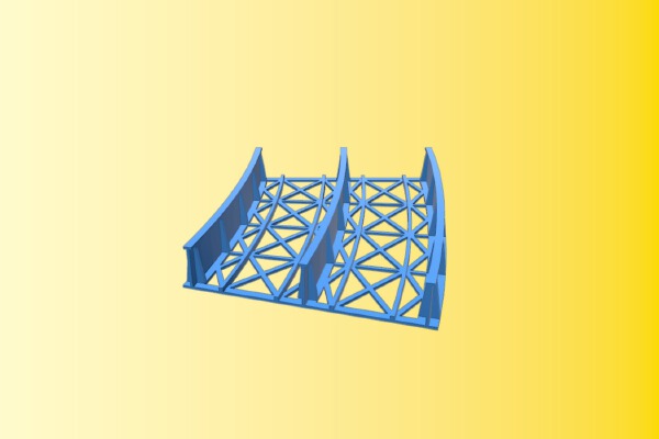 HO Scale Double Curved Bridge 24-26.5 | 3d print model