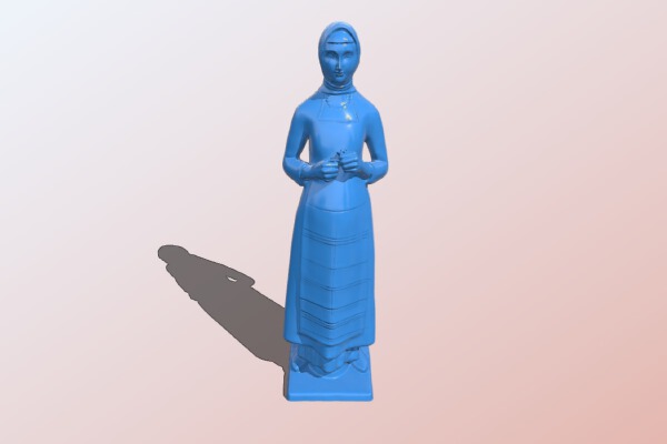 Woman with flower | 3d print model
