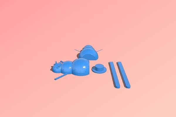 Skiing Snowman | 3d print model