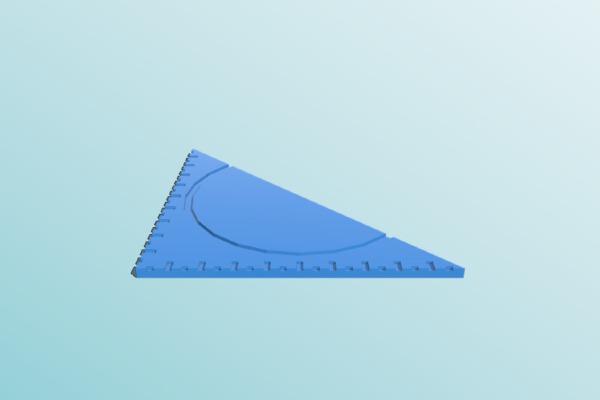 Triangle Ruler - Geodriehoek - Set Square | 3d print model
