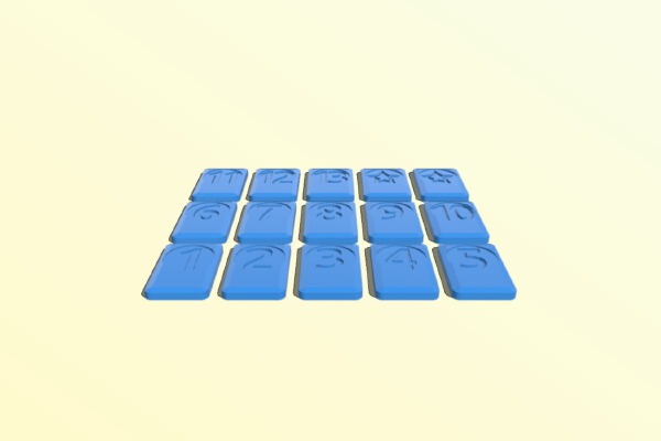 Parametric game tiles + Rummikub | 3d print model