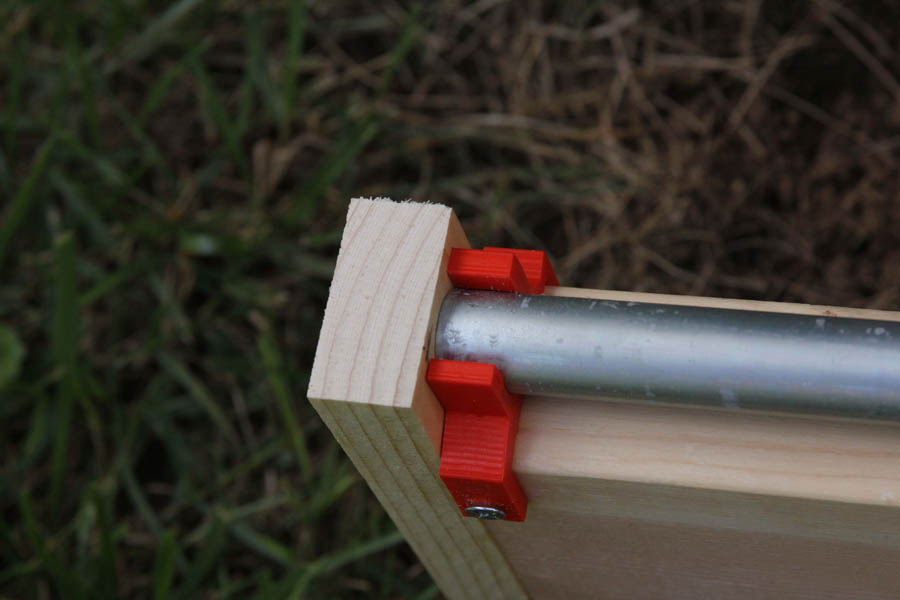 Pipe Cutting Jig attached to a 2x4