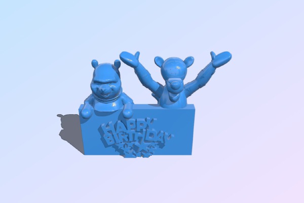 winnie the pooh birthday card | 3d print model