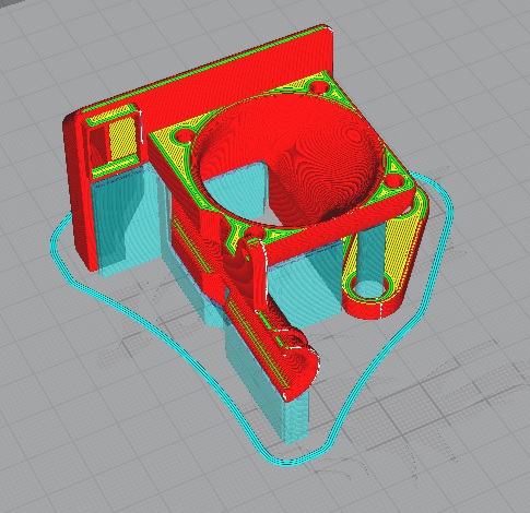 Revised Red Squirrel Fan Housing for stock & dragonfly hotend.