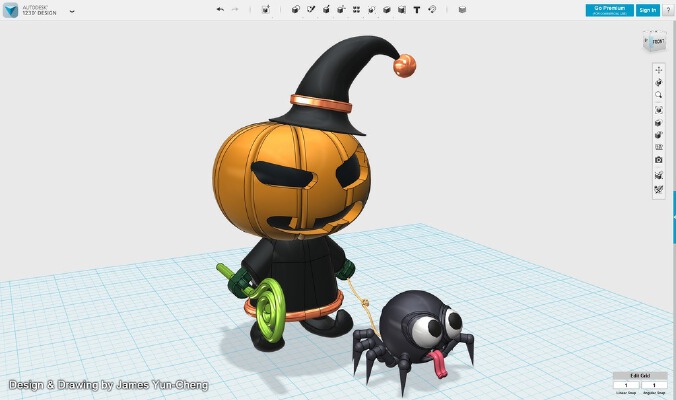 Pumpkin Wizard & Spider Figure | 3d print model