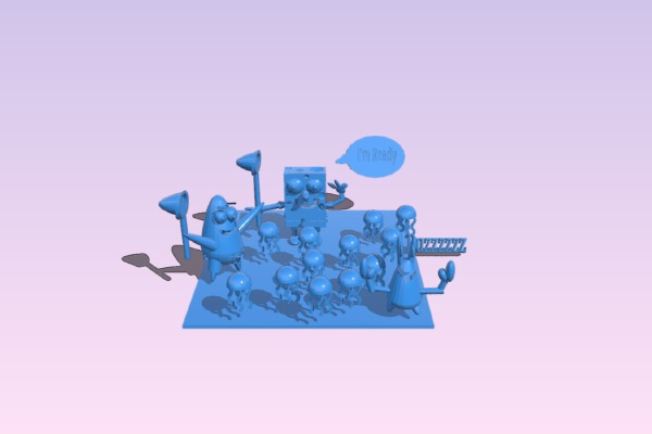 Spongebob and Patrick Gone Fishing | 3d print model