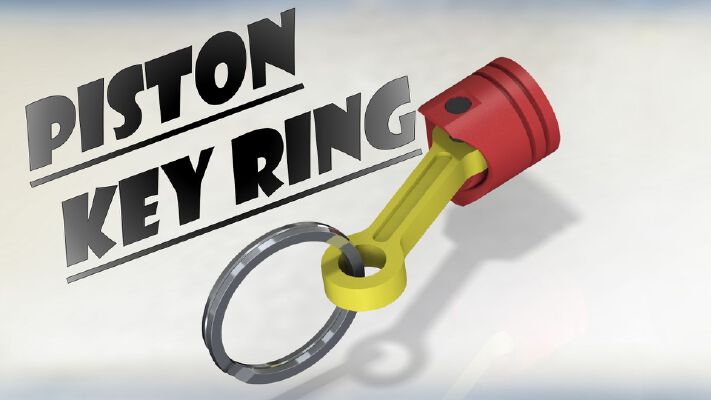 Piston KEY RING | 3d print model
