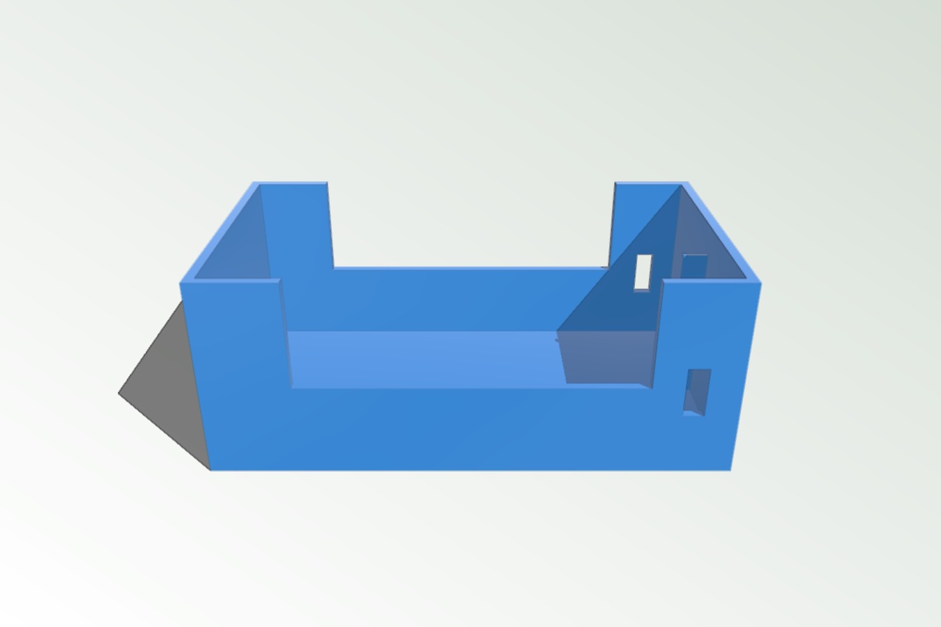 9v battery case with side holes for wire