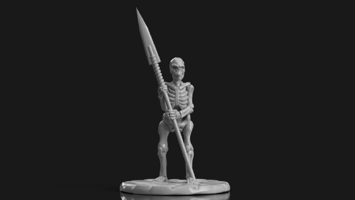 Living Bones with Long Spear | 3d print model