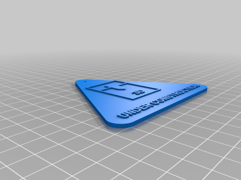 Under construction 3D printing road sign