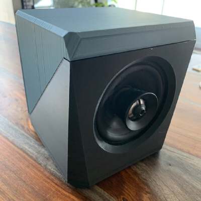 Angular Speaker Box Remix - Coaxial Speaker with Crossover | 3d print model