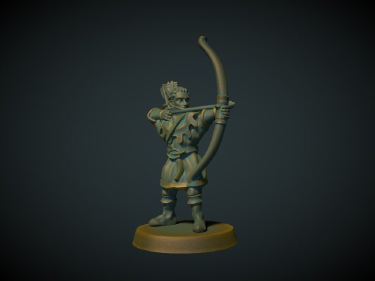 Elf archer 28mm (no supports needed) | 3d print model