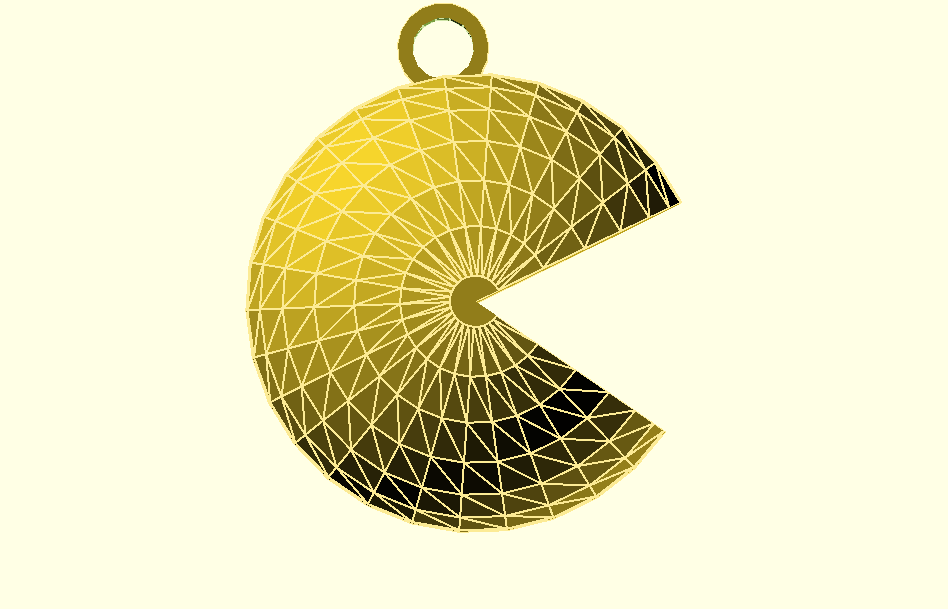 3d Pacman Keyring