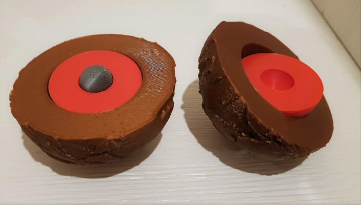 Earth topography with inner and outer core - embedded magnets version | 3d print model