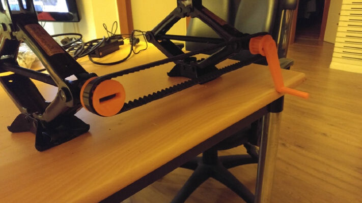 making standing working table recycling car jack & timing velt | 3d print model
