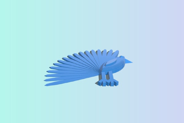 peacock with two legs | 3d print model