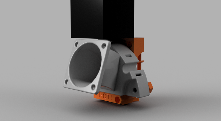 40mm Front fan adaper _ mount _ duct - Prusa i3 MK2 | 3d print model