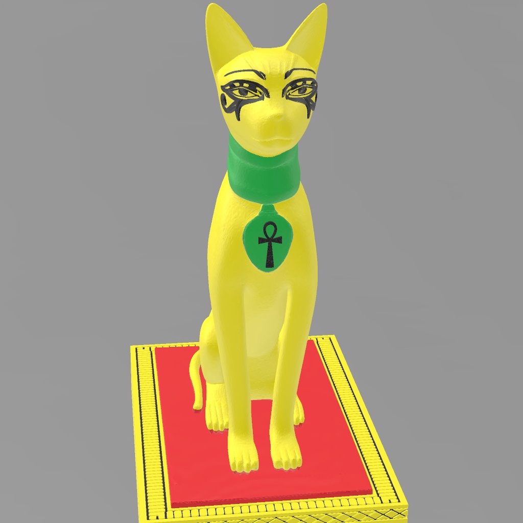 Multi-Material ISIS Golden Egyptian Cat