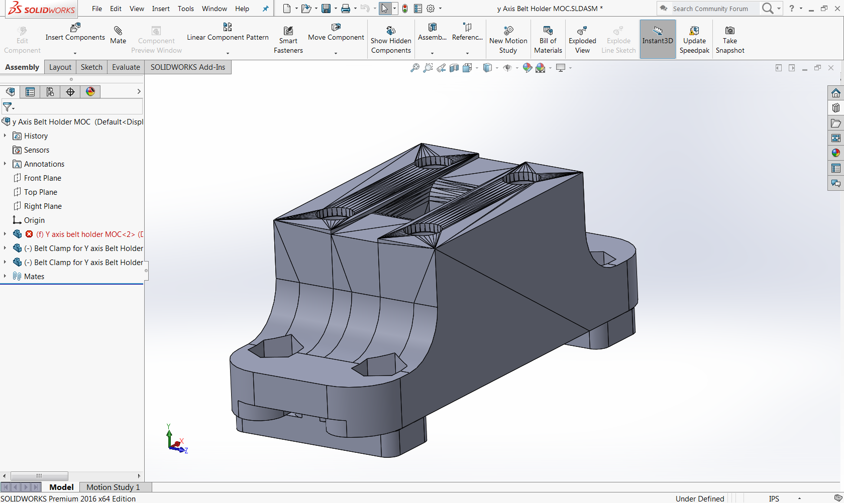 Y-Axis Belt Mount for Anet A6 (No additional Hardware Needed)