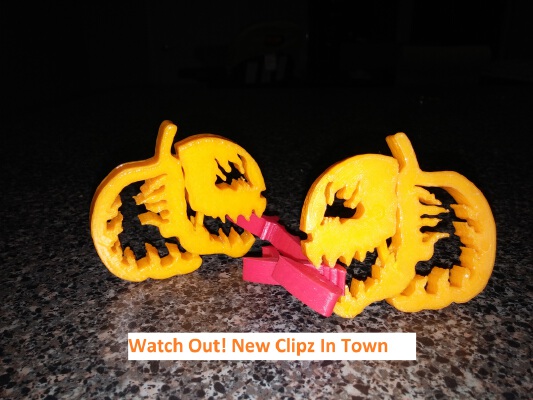 Pumpkin Jack o Lantern Clipz, Halloween Ready, Snack Ready, Flame On! | 3d print model