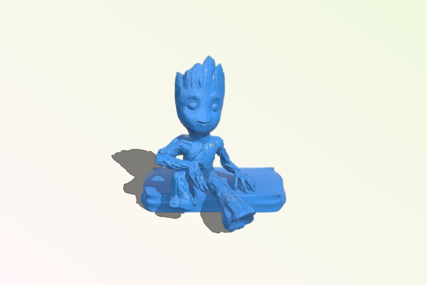 sitting cool baby groot on stand | 3d print model