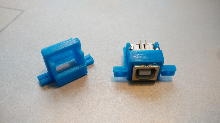 USB female plug type B support | 3d print model
