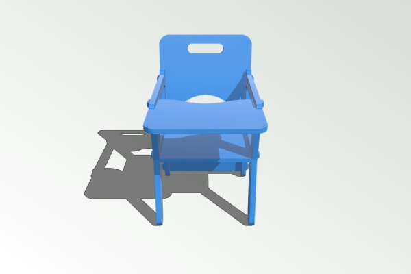 Doll High Chair [cnc-style wedged mortise joints] | 3d print model