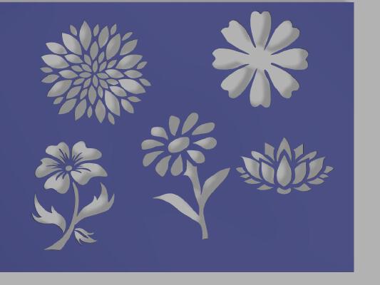 Flowers stencil | 3d print model