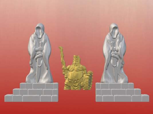 Dark Gothic Corner Statues (28mm_32mm scale) | 3d print model