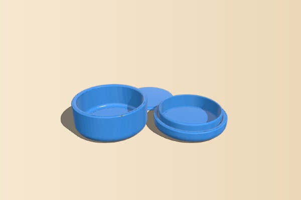 Round Box with Lid (and Lid Cap) | 3d print model