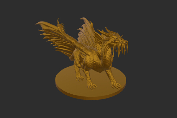 young gold dragon | 3d print model