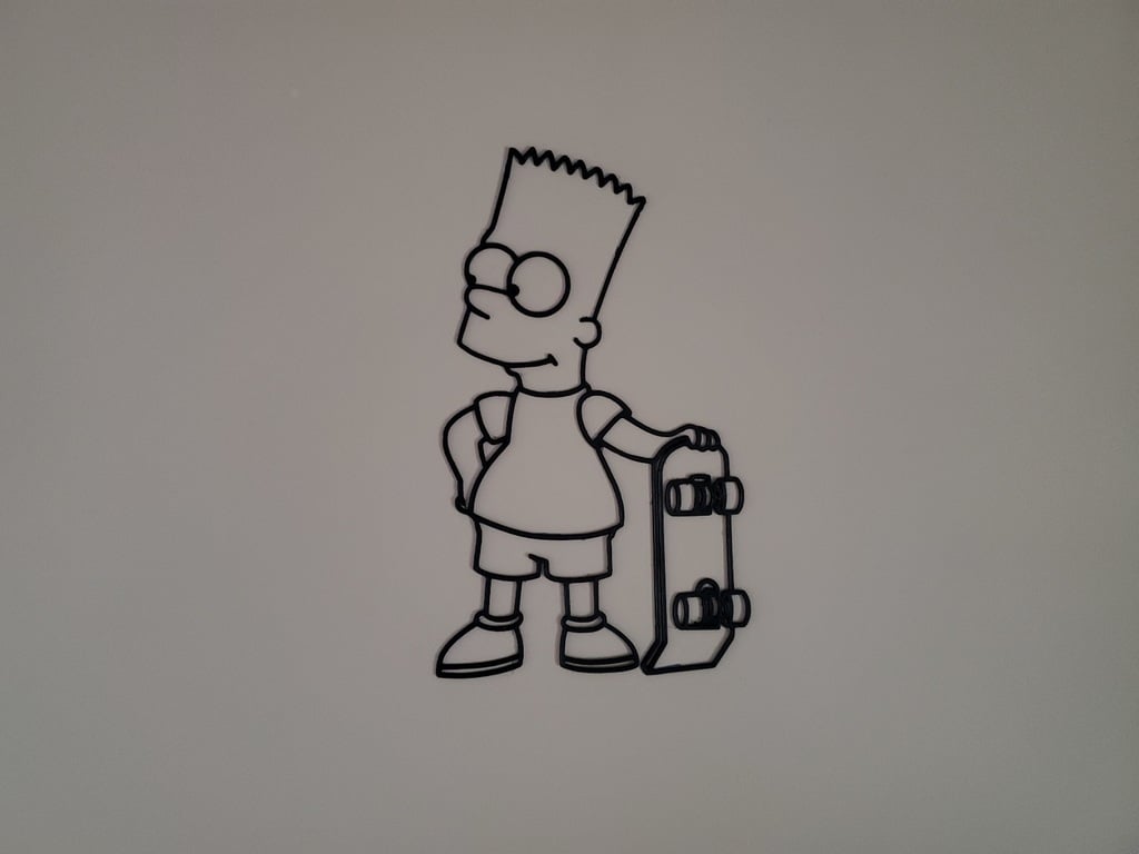 Bart With Skateboard - Simpsons Wall Art