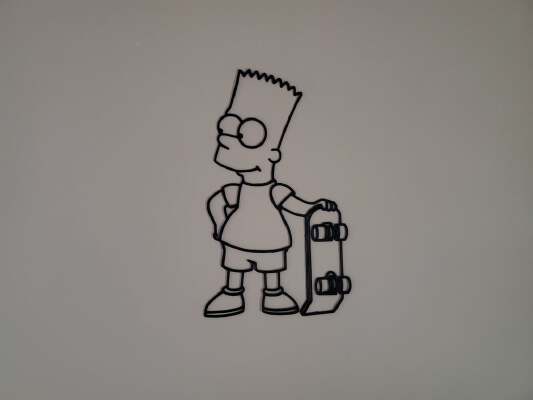 Bart With Skateboard - Simpsons Wall Art | 3d print model