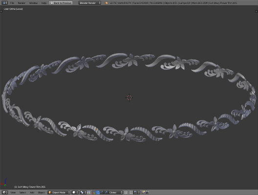 Circular Flower Trim _ Accent | 3d print model