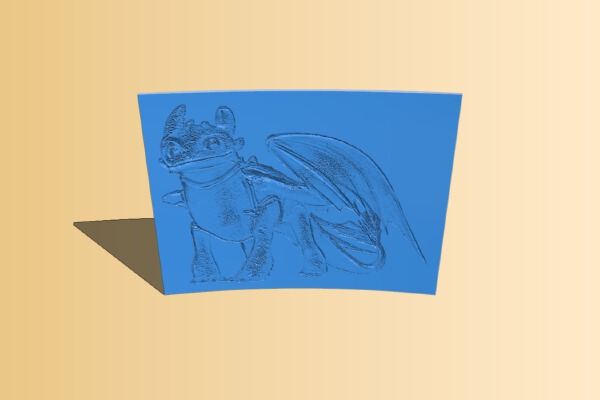 Toothless Lithophane and Base | 3d print model