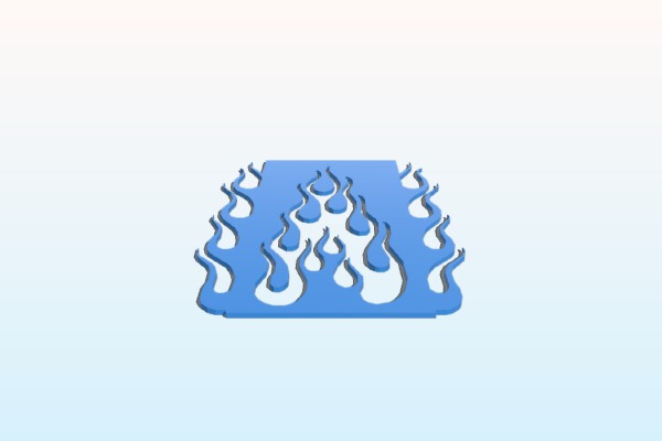 Airbrush stencil：：： flame　2 | 3d print model