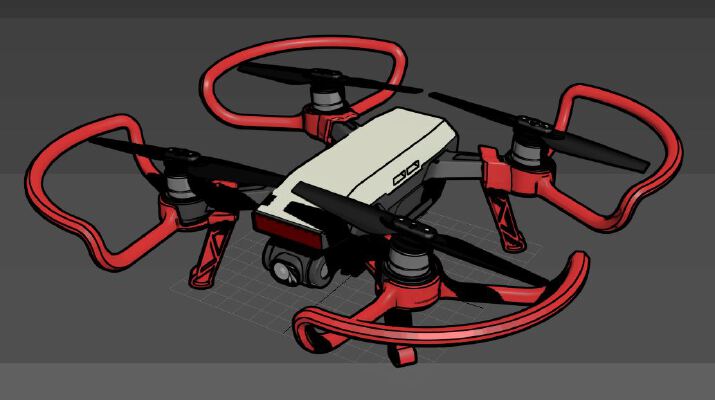 DJI Spark Snap fit leg with Prop guard | 3d print model