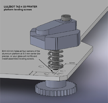 LULZBOT TAZ-4 3D PRINTER platfrom leveling screws | 3d print model