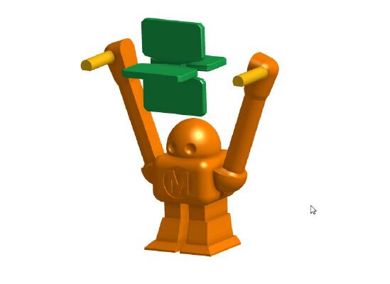 Maker Faire Paddle Battle Robot (Makey) | 3d print model