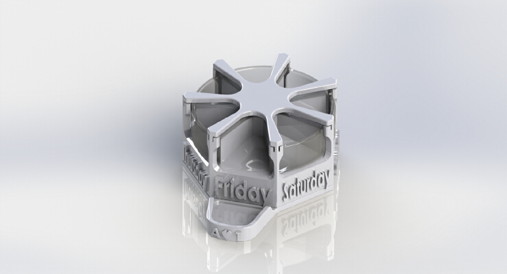 Assistive Rotating Pill Container (version 2.3) | 3d print model