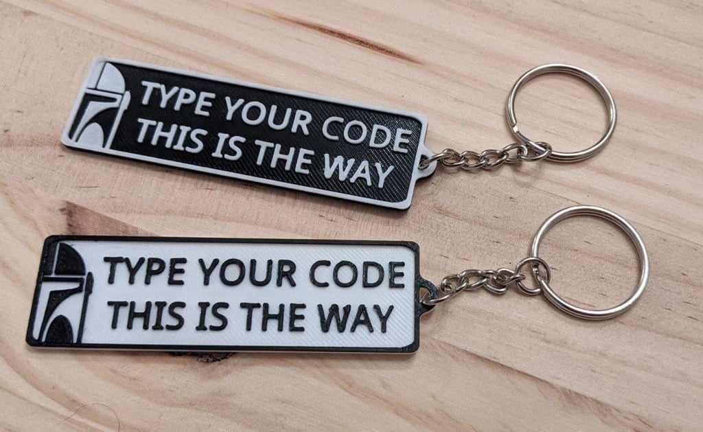 Mandalorian Keychain - Type Your Code