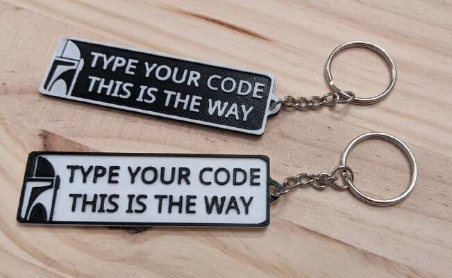 Mandalorian Keychain - Type Your Code | 3d print model